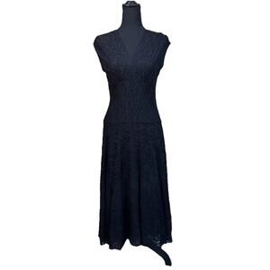 Vintage Mariage Lace Hi Low Maxi Dress Size 6 Black Lace Bohemian Whimsigoth